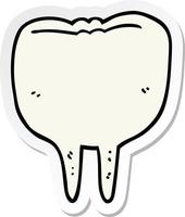 sticker of a cartoon tooth vector