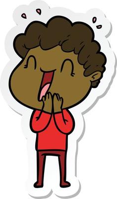 sticker of a cartoon happy man
