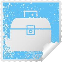 distressed square peeling sticker symbol metal case vector