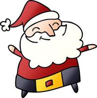gradient cartoon of a jolly father christmas vector