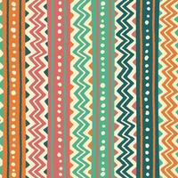 étnico tribal geométrico folk indio escandinavo gitano mexicano boho africano ornamento textura sin costura patrón zigzag punto línea vertical rayas color impresión textiles fondo vector ilustración