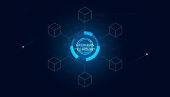 Abstract blockchain technology cryptocurrency and fintech square cube crypto operations Connect block, data transmission, new technology system, Vector illustration.