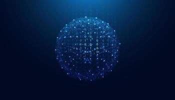 abstract digital circle internet connection online concept circle polygon connected binary background blue modern futuristic vector