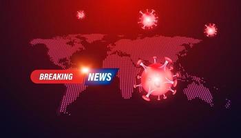 Abstract, map, digital world, red and virus concept, virus infection in each country. new virus breaking news press conference vector