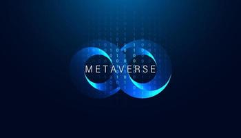 Abstract infinity symbol Metaverse Visual Reality Blue Background Blockchain Technology Interface Meta Environment vector
