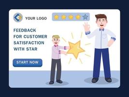 Businessman giving five stars rating, monetization of popularity in social network, celebrating company financial success, cartoon character vector illustration.