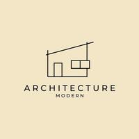 architecture minimalist building logo line art vector illustration design