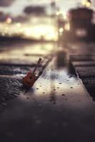 Miniature guitar on bokeh background Photo