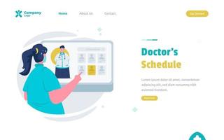 diseño plano encuentra el concepto de horario médico vector