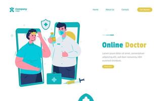 Online doctor or telemedicine illustration concept vector