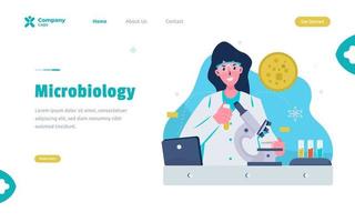 Microbiology research micro-organism illustration concept vector