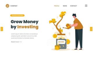 Flat design growing a money tree vector