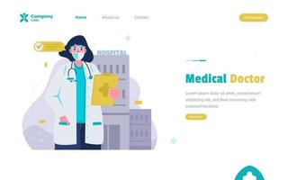 Flat design medical doctor profile illustration vector