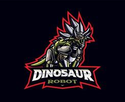 diseño del logotipo de la mascota del robot dinosaurio vector