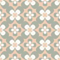 Retro vector seamless pattern from the 60s, 70s. Seamless abstract flower vintage background in sixties hippie style. Great for label, print, packaging, fabric.