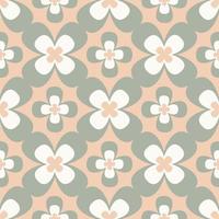 Retro vector seamless pattern from the 60s, 70s. Seamless abstract flower vintage background in sixties hippie style. Great for label, print, packaging, fabric.