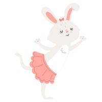 Rabbit dancing ballet vector