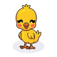 Cute little yellow chick cartoon vector