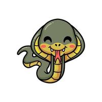 Cute little cobra snake cartoon vector