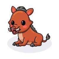 Cute little wild boar cartoon vector