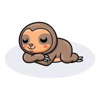 Cute baby sloth cartoon sleeping vector