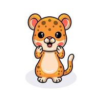 Cute baby leopard cartoon standing vector