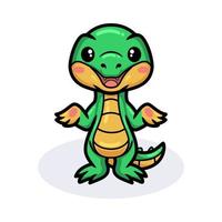 Cute little crocodile cartoon standing vector