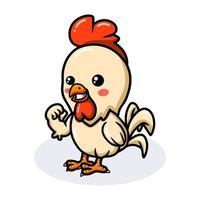 dibujos animados lindo pequeño gallo fuerte vector