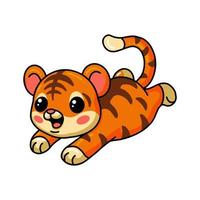 Cute baby tiger cartoon jumping vector