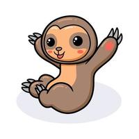 Cute baby sloth cartoon sitting vector