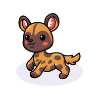 Cute happy wild dog cartoon vector