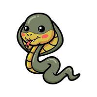 Cute little cobra snake cartoon vector