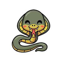 Cute little cobra snake cartoon vector