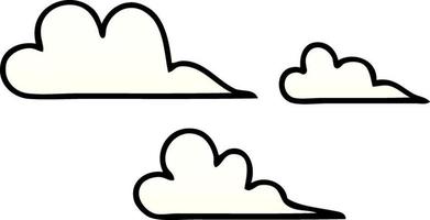 gradient shaded cartoon cloud vector