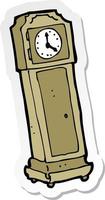 sticker of a cartoon grandfather clock vector