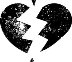 distressed symbol broken heart vector