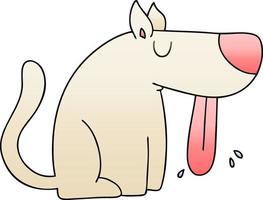 quirky gradient shaded cartoon dog vector