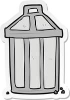 sticker of a cartoon garbage can vector