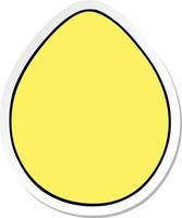 sticker of a quirky hand drawn cartoon egg vector