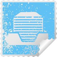 distressed square peeling sticker symbol stack of office papers vector