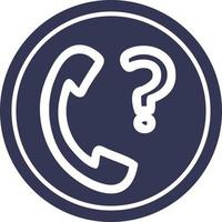 telephone handset with question mark circular icon vector