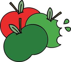 cute cartoon apples vector