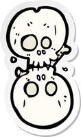 sticker of a cartoon halloween bone number vector