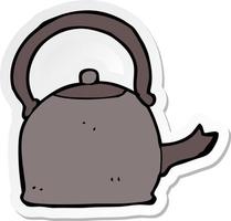 sticker of a cartoon old kettle vector