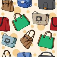 Seamless Pattern of Colorful Bags vector