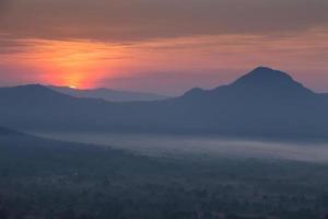 fog and cloud mountain valley sunrise landscape photo