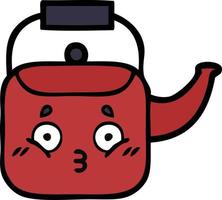 cute cartoon kettle vector