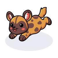 Cute wild dog cartoon jumping vector