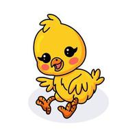 linda caricatura de pollito amarillo vector