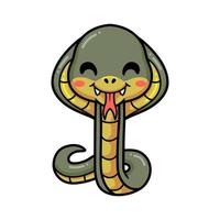 Cute little cobra snake cartoon vector